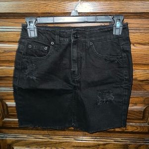 Black Denim Skirt